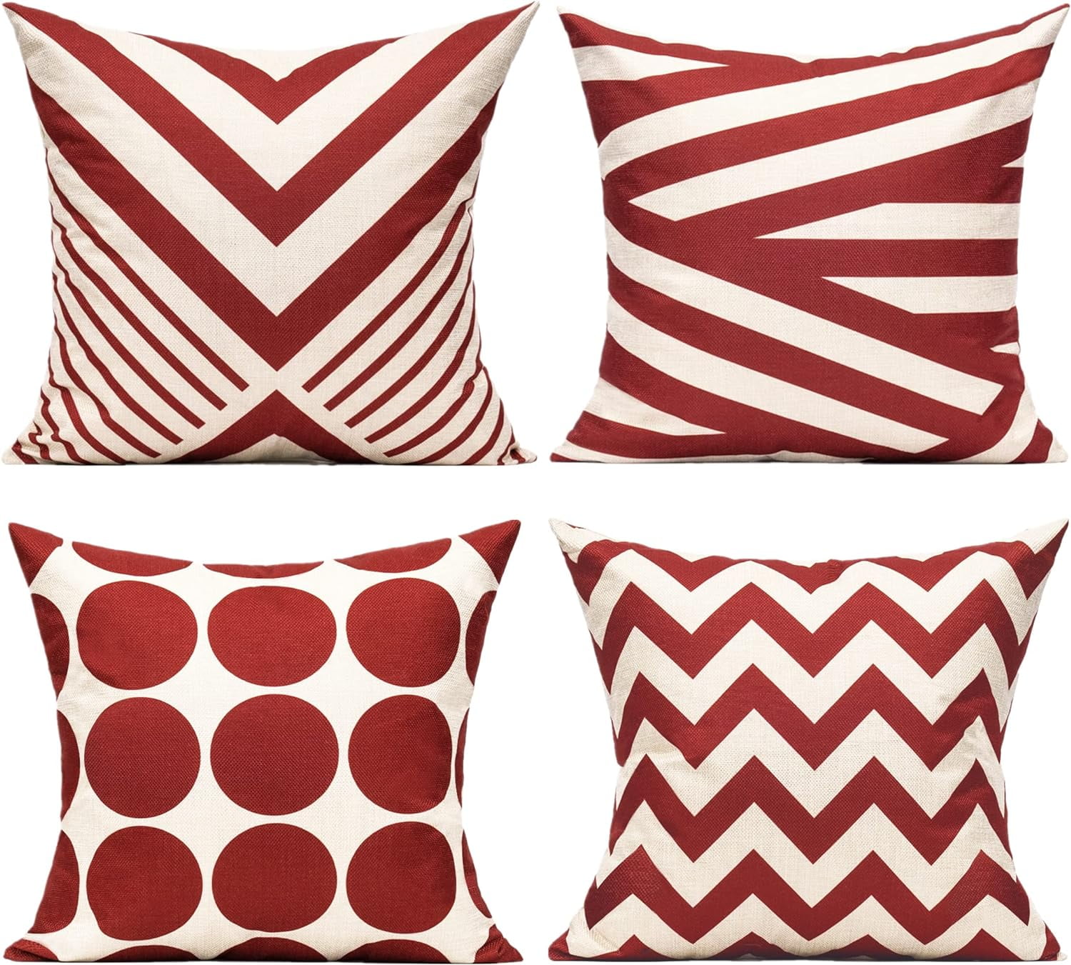 Burgundy Christmas Red Fall Throw Pillow Covers Cases Outdoor