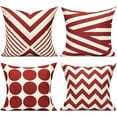 thumbnail image 1 of Burgundy Christmas Red Fall Throw Pillow Covers Cases Outdoor Decorative Cushion Home Accent Decor 16 x 16 Set of 4 for Couch Sofa Patio Decorations, 1 of 5