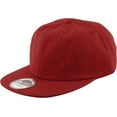 thumbnail image 1 of Burgundy Classic Cotton Flat Brim Unconstructed Baseball Cap Adjustable Strapback Style, 1 of 6