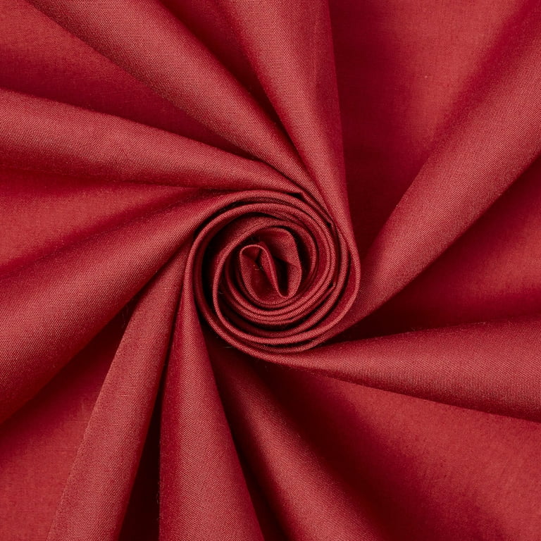 Burgundy Cotton Polyester Broadcloth Fabric Apparel 45 Inches Solid  PolyCotton Per Yard