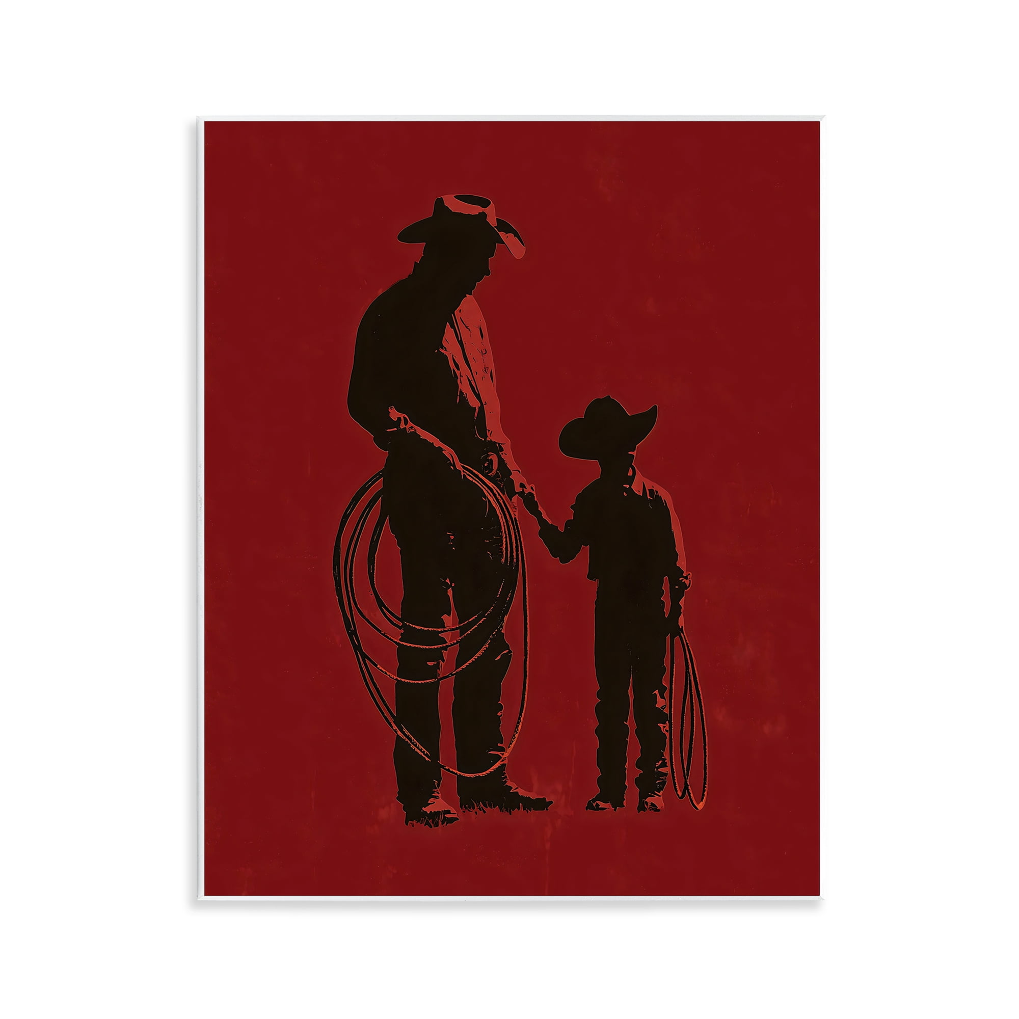 Burgundy Cowboy Father & Son Wall Plaque Art, design by Arlington Prints