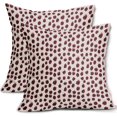 thumbnail image 1 of Burgundy Cream Pillow Covers 16x16 Set of 2 Boho Design Polka Dot Throw Pillows Modern Brush Strokes Print Decorative Outdoor Pillowcase Square Cushion Cover Linen for Home Sofa Couch Bed, 1 of 6