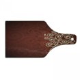 thumbnail image 1 of Burgundy Cutting Board, Floral Swirls Ivy Image Ombre Details Grunge Backdrop Flower Art, Decorative Tempered Glass Cutting and Serving Board, Wine Bottle Shape, Cream Ruby, by Ambesonne, 1 of 5