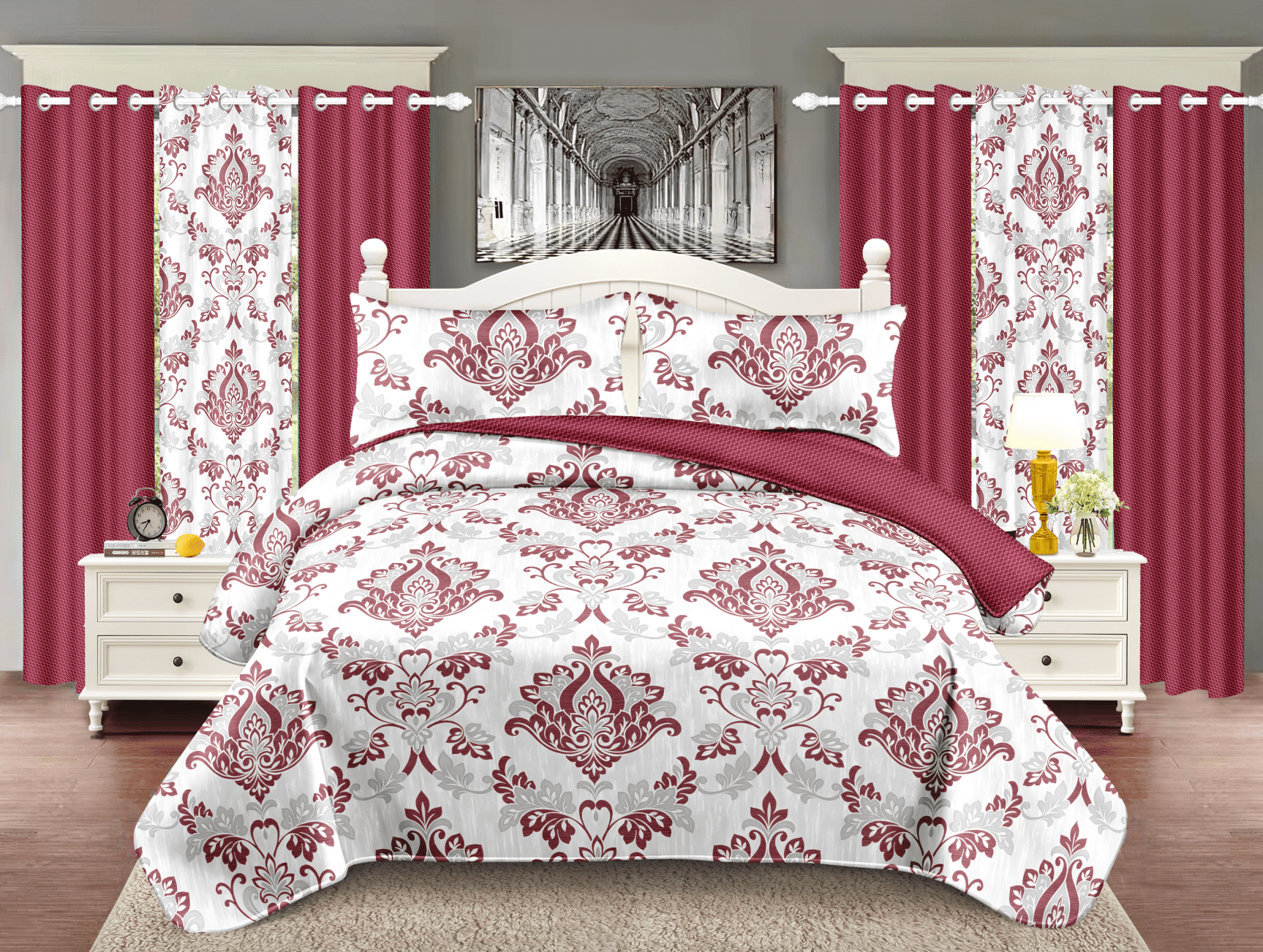   DAMASK ベッドカバー 260x260 cm Shop Elegant Damask Bedding Sets