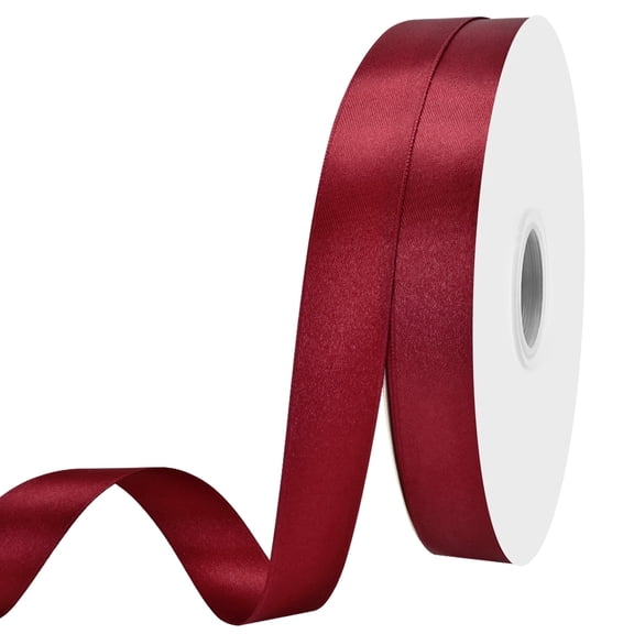 Burgundy Double Face Ribbon 7/8 Inch 100 Yards