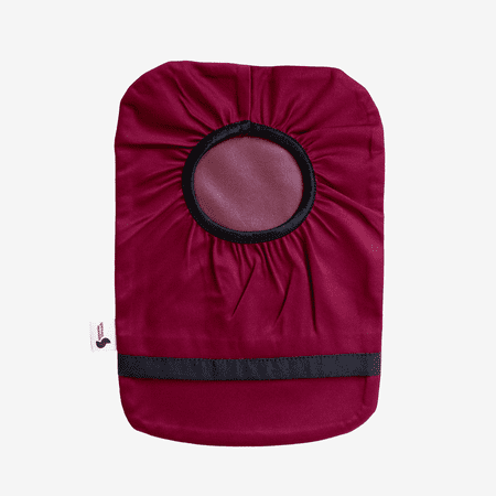 Burgundy Elastic Ostomy Bag Cover, Ileostomy Cover, Adjustable Colostomy Bag Cover, Stoma Pouch Cover 5"x8" w/Small Flange Opening