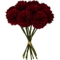 thumbnail image 1 of Burgundy Fake Flowers Artificial Chrysanthemum Ball Silk Flowers Silk Flowers 11" for Mother's Day Easter Home Kitchen Wedding Decorations, 1 of 5
