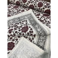 thumbnail image 1 of Burgundy Floral Block Print Kantha Quilt, Handmade Cotton Bedspread from Jaipur, Indian Boho Bedding Throw Blanket, Artisan Stitch Quilt, 1 of 11