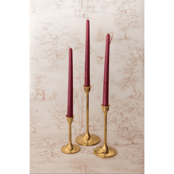 Burgundy Floral Inlaid Candles