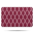 thumbnail image 1 of Burgundy Geometric Quatrefoil Pattern Bathroom Rugs Mat,Non Slip Microfiber Bathroom Rug,Rubber Backing,Soft Bathroom Mats for Bathroom Floor,Tub and Shower,17x27in(43x68cm), 1 of 5