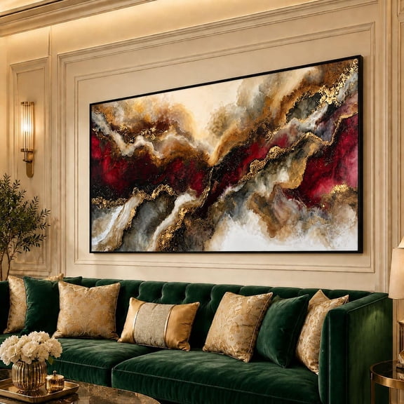 Green and Gold Abstract Art Print - Walmart.com