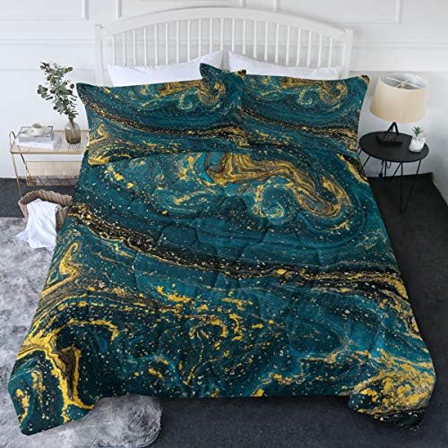 Burgundy Gold Marble Comforter Set 3 Piece Classy Marble Red Stone