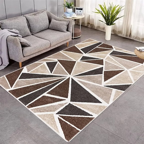 Burgundy Gray Geometric Circle Carpet for Living Room Home Decoration Sofa Table Large Area Rugs Abstract Non-slip Floor Mat