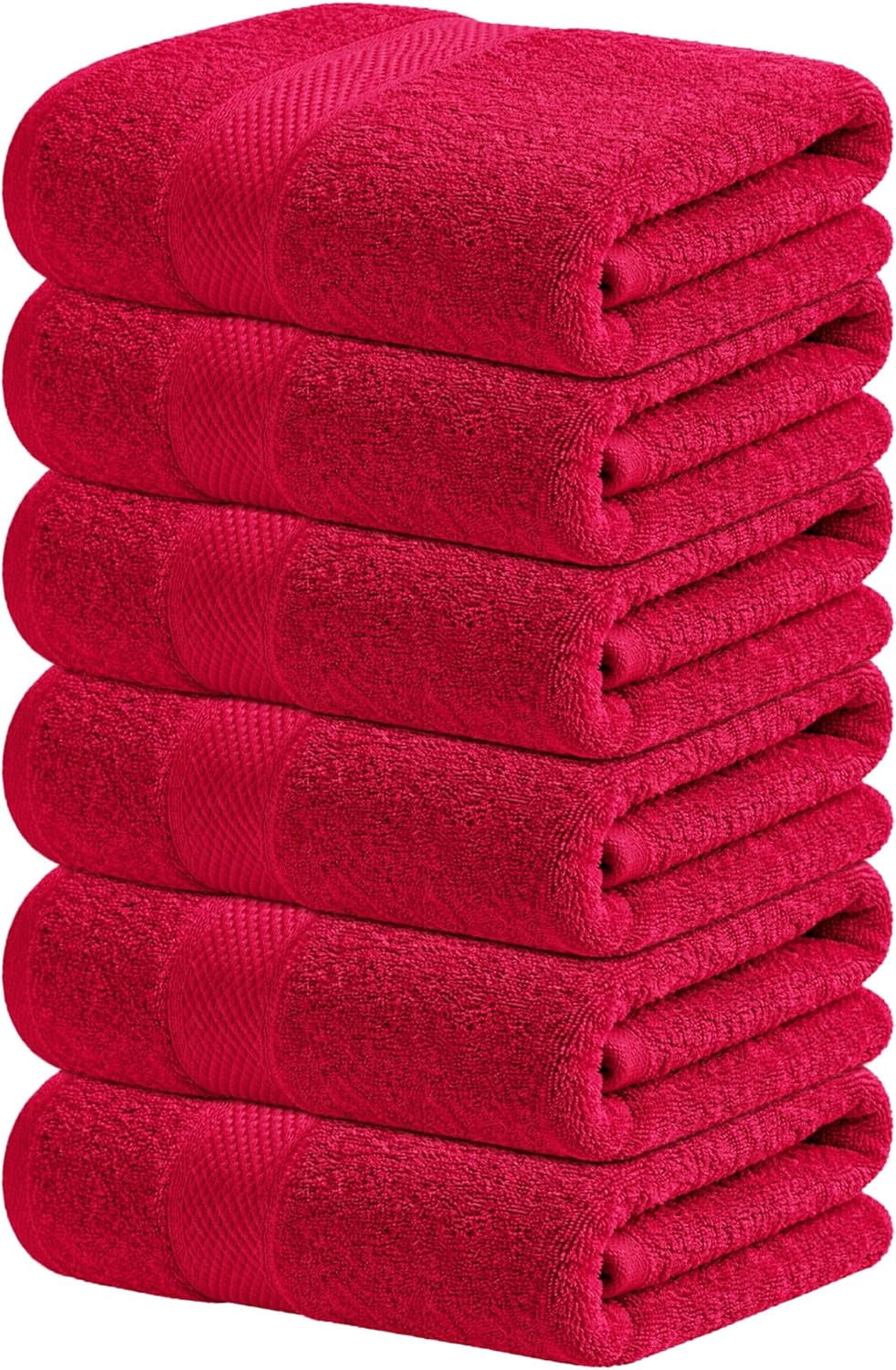 Burgundy Hand Towels for Bathroom - Set of 6 (16x28 inches) 600 GSM, 100% Cotton Ultra Soft, Quick Drying, Hotel Quality Hand Towel Set (Burgundy)