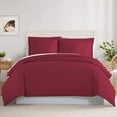 thumbnail image 1 of Burgundy King ( 104" x 90" ) Size 100% Cotton Duvet Set, 800 Thread Count, Stripe Pattern, 1-Piece Comforter Cover with Zipper Closure & 2-Pillow Shams– Hotel Quality, All-Season, 1 of 5