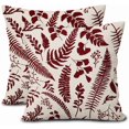 thumbnail image 1 of Burgundy Leaf Plant Pillow Covers 18X18 Inch Set of 2 Tropical Fern Herbs Botanical Leaves Floral Decorative Pillow Cases Vintage Cushion Case Farmhouse Home Decor for Couch Sofa Porch Outdoor, 1 of 6
