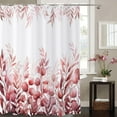 thumbnail image 1 of Burgundy Leaf Shower Curtain, Burgundy Watercolor Eucalyptus Leaves Botanical Plants Bathroom Curtain Waterproof Fabric Machine Washable with Hooks, 84" Wx72 L, 1 of 6