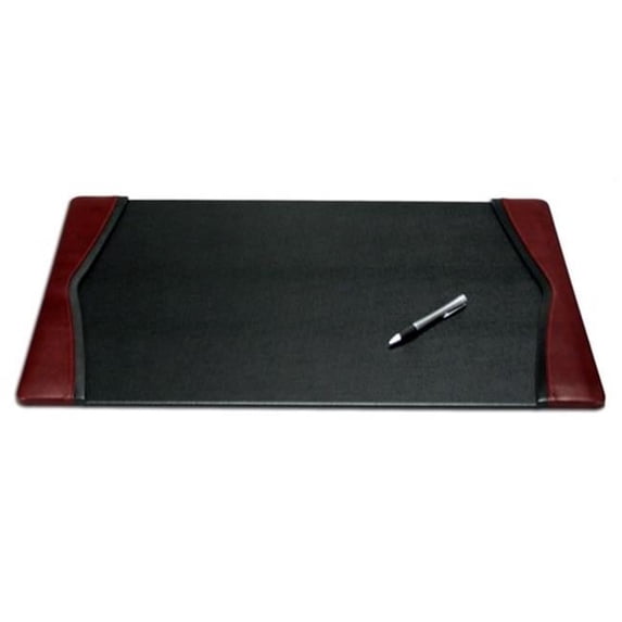 Burgundy Leather 25.5 x 17.25 Side-Rail Desk Pad
