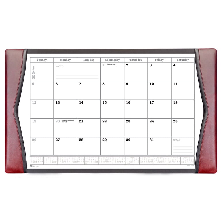 Burgundy Leather Desk Pad w/ Calendar, 34 x 20 - Walmart.com burgundy-leather-desk-pad-w-calendar-34-x-20-walmart-com