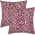 thumbnail image 1 of Burgundy Leopard Print Pillow Covers 16x16 Inch Set of 2 Cheetah Animal Spots Decorative Throw Pillows for Couch Farmhouse Square Pillow Cases Home Decor for Living Room Sofa Bed Porch Outdoor, 1 of 6
