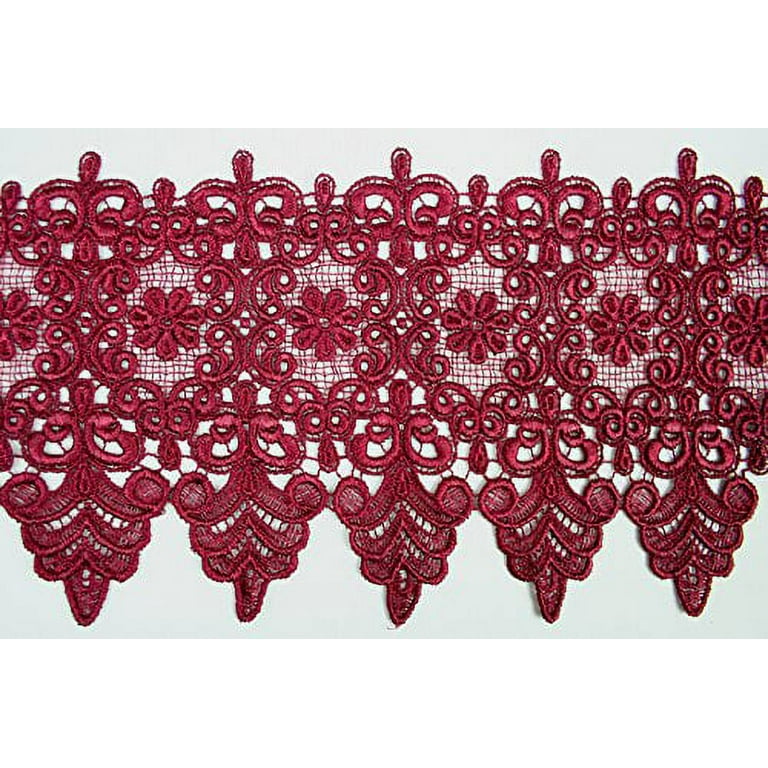 Burgundy Maroon Dark Red 5 8 5 1 8 Embroidery Venice Lace Trim