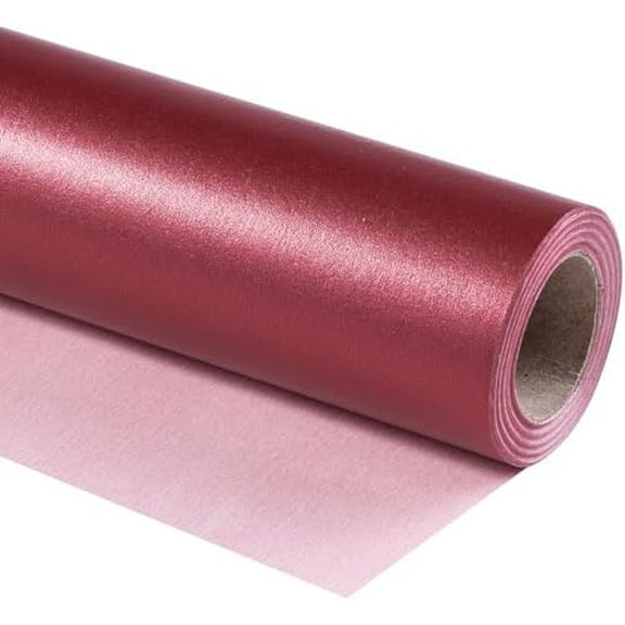 Burgundy Matte Wrapping Paper, Mini Roll, Wine Red Solid Color Pearly-luster Paper Perfect for Christmas, Wedding, Birthday, Valentine's Day, Baby Shower, Anniversary, 17 Inches X 32.8 Feet