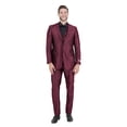 thumbnail image 1 of Burgundy Men's Sharskin Slim-Fit 3-Piece Suit, 1 of 4