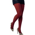 Burgundy Opaque Tights Plus Size for Women from XL to 5XL