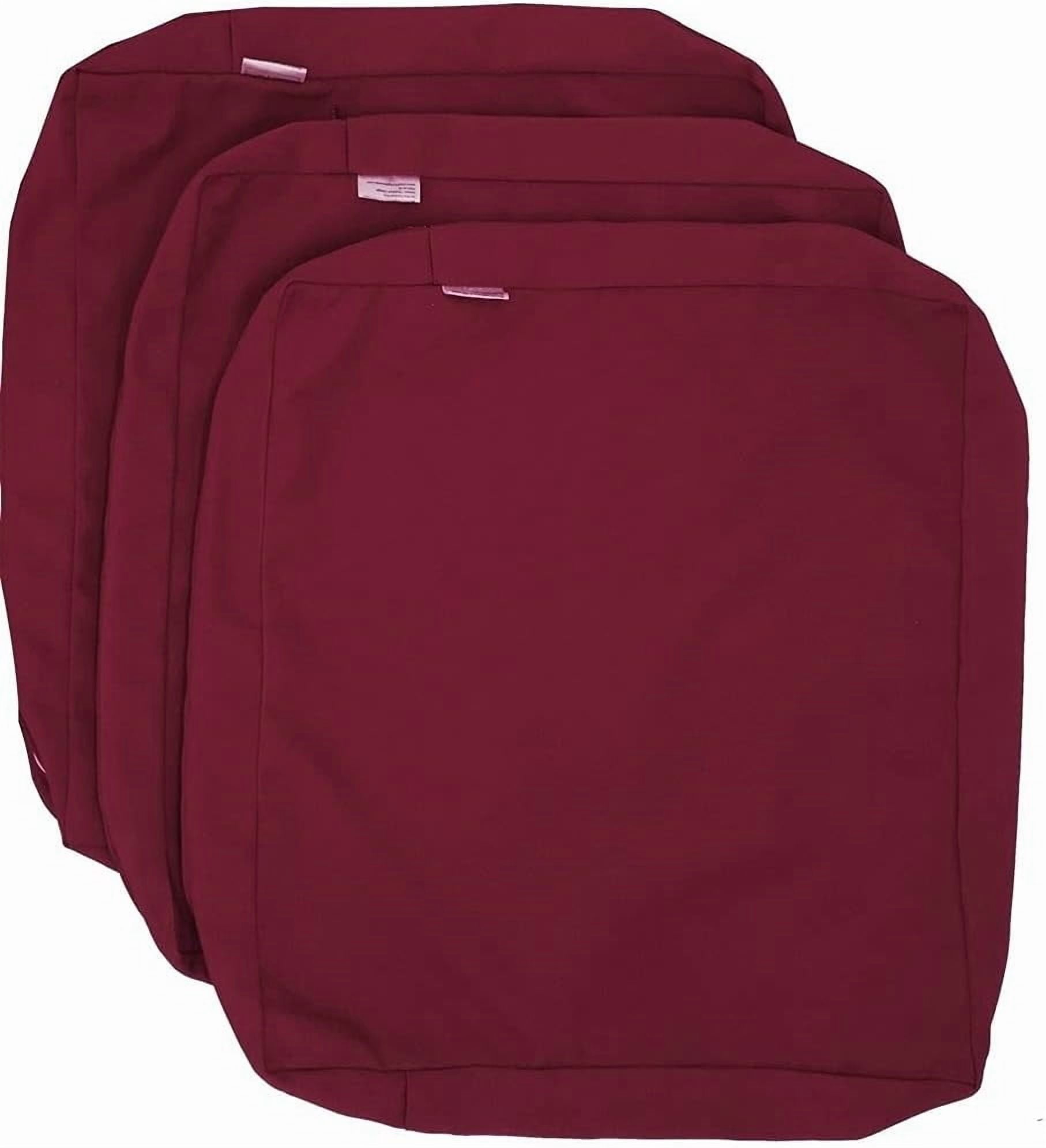 Burgundy  Outdoor Water Patio Chair Cushion Seat Pillow Covers (24 Inch x24 Inch x4 Inch (3 Covers))