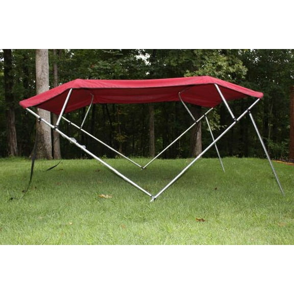 Burgundy Pontoon / Deck Boat Vortex 4 Bow Bimini Top 8' Long, 91-96" Wide, 54" High, Complete Kit, Frame, Canopy, and Hardware (FAST SHIPPING - 1 TO 4 BUSINESS DAY DELIVERY)