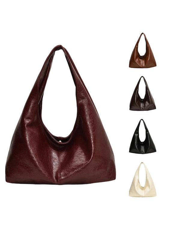 Burgundy Purse Large Tote Bags for Women Slouchy Hobo Bag Leather Hobo Bags for Women