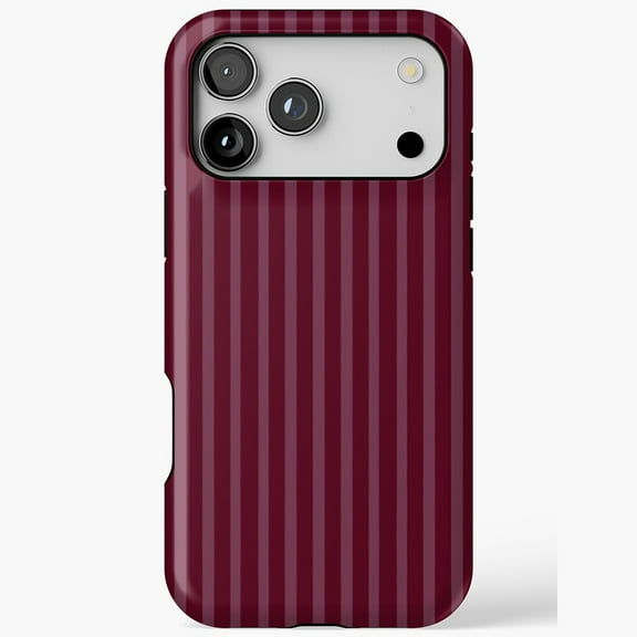 Burgundy Raspberry Stripes iPhone Case 17 to 11 Pro Max