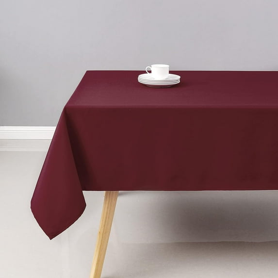Burgundy Rectangle Tablecloth Wrinkle Resistant Washable Fabric Table Cloth for Dining,Kitchen, Parties Weddings and Outdoor Use 60 Inch by 84 Inch
