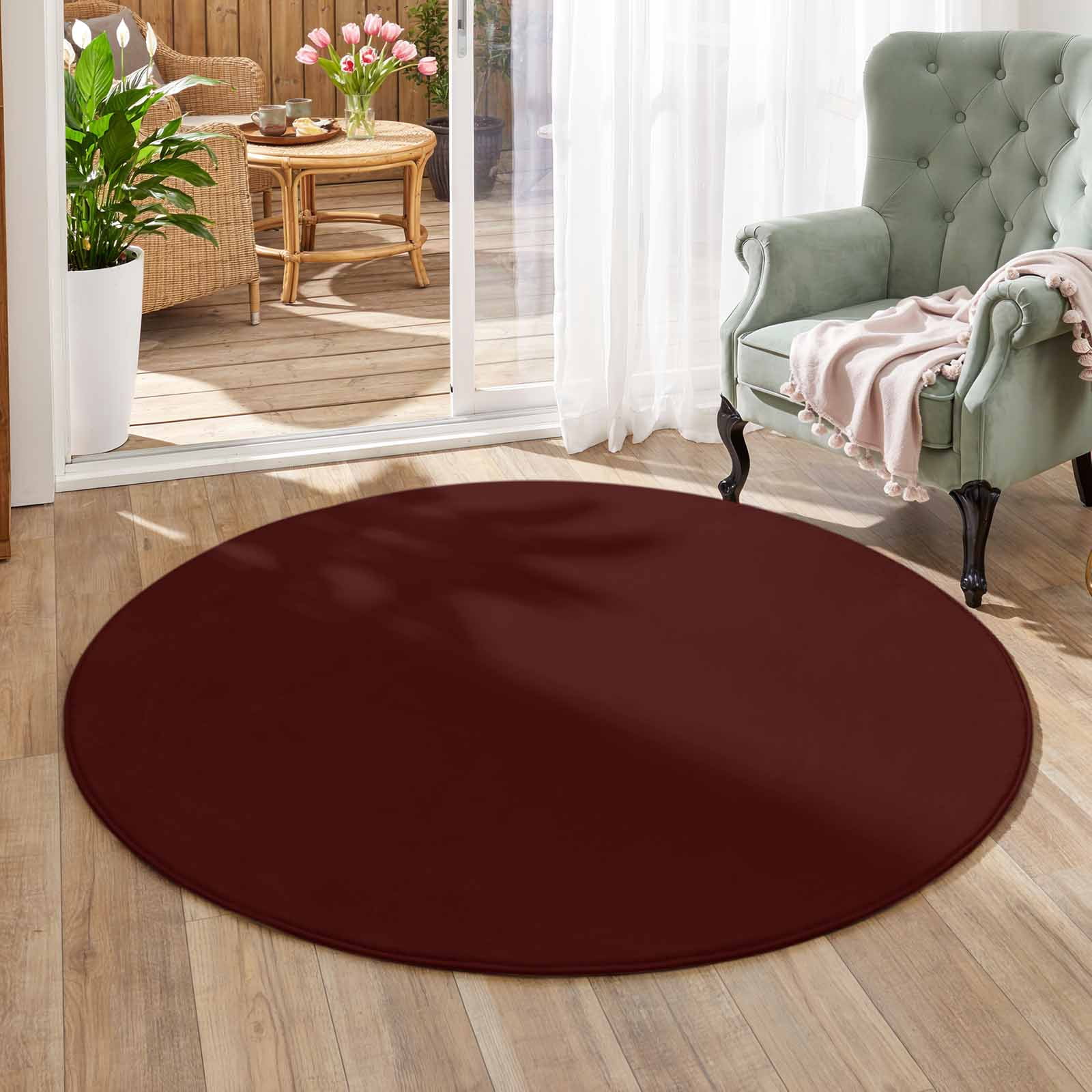 Red Breakfest Sign Burgundy Red Area Rug 4', Non-Slip Washable Round Indoor rug Carpet for ...