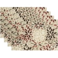 thumbnail image 1 of Burgundy Red Brown Placemats Set of 4 Summer Modern Elegant Geometric Flower Linen Table Place Mat Non-Slip Heat Resistant Place Mats for Home Kitchen Dining Table, 12"x18", 1 of 2