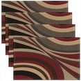 thumbnail image 1 of Burgundy Red Brown Stripe Line Placemats Set of 4 18"x12" Geometric Placemat for Kitchen Dining Table Decor Indoor Outdoor Geometry Table Place Mats, Abstract, 1 of 4