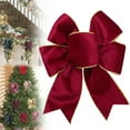 thumbnail image 1 of Burgundy Red Christmas Tree Velvet Bow, Christmas Tree Topper Bow, 6.7*8.3 inch Christmas Wreath Bow, Large Christmas Bows Xmas Decor Party Supplies Wreath Railing Fences, 1 of 9