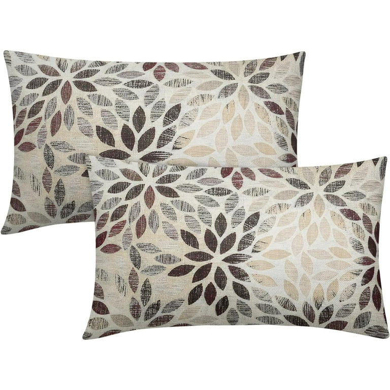 Set Of 2 Red Geometric Lumbar Pillow Covers Set Of 2 Red Geometric Lumbar Pillow Covers