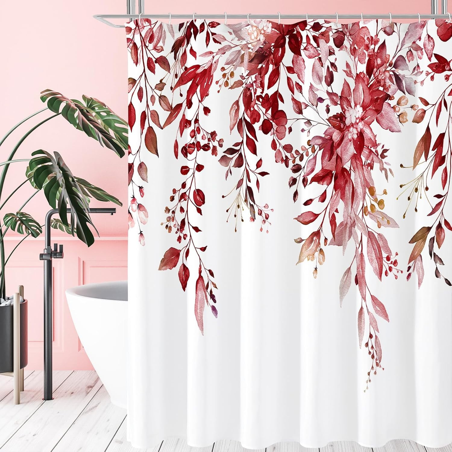 Burgundy Shower Curtain Setsnull