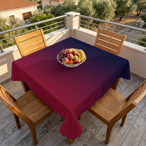 Burgundy Red Gradient Ombre Table Cloth 60x60in, Waterproof Square Tablecloth Wipeable Tablecloths Dark Maroon Shadow Table Covers for Dining Tables Party Indoor Outdoor