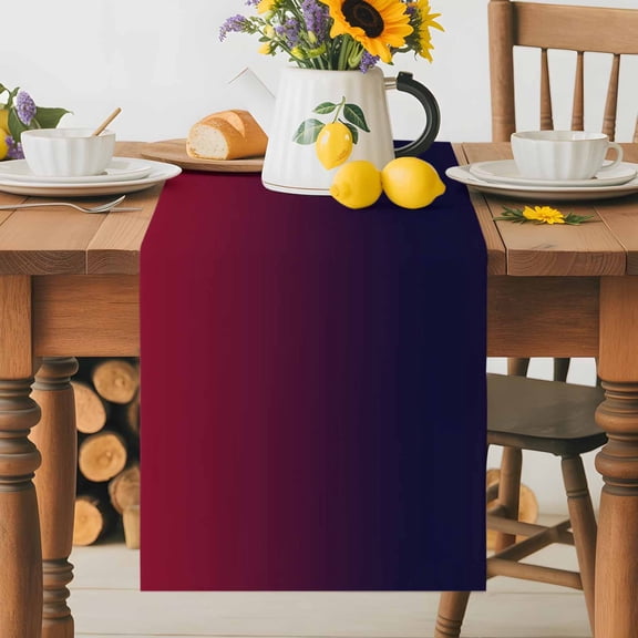 Burgundy Red Gradient Ombre Table Runner 36 Inches Long, Dark Maroon Shadow Table Runners Tabletop Scarf Kitchen Dining Tables Decoration for Home Party Indoor Outdoor