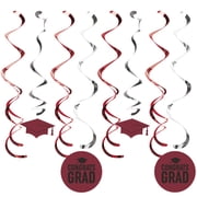 Burgundy Red Graduation Dizzy Danglers, 8 pk