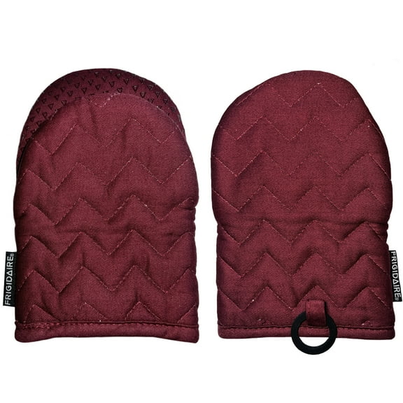 Burgundy Red Heat Resistant Thick Soft Quilted Lining Kitchen Mini Oven Glove Mitts