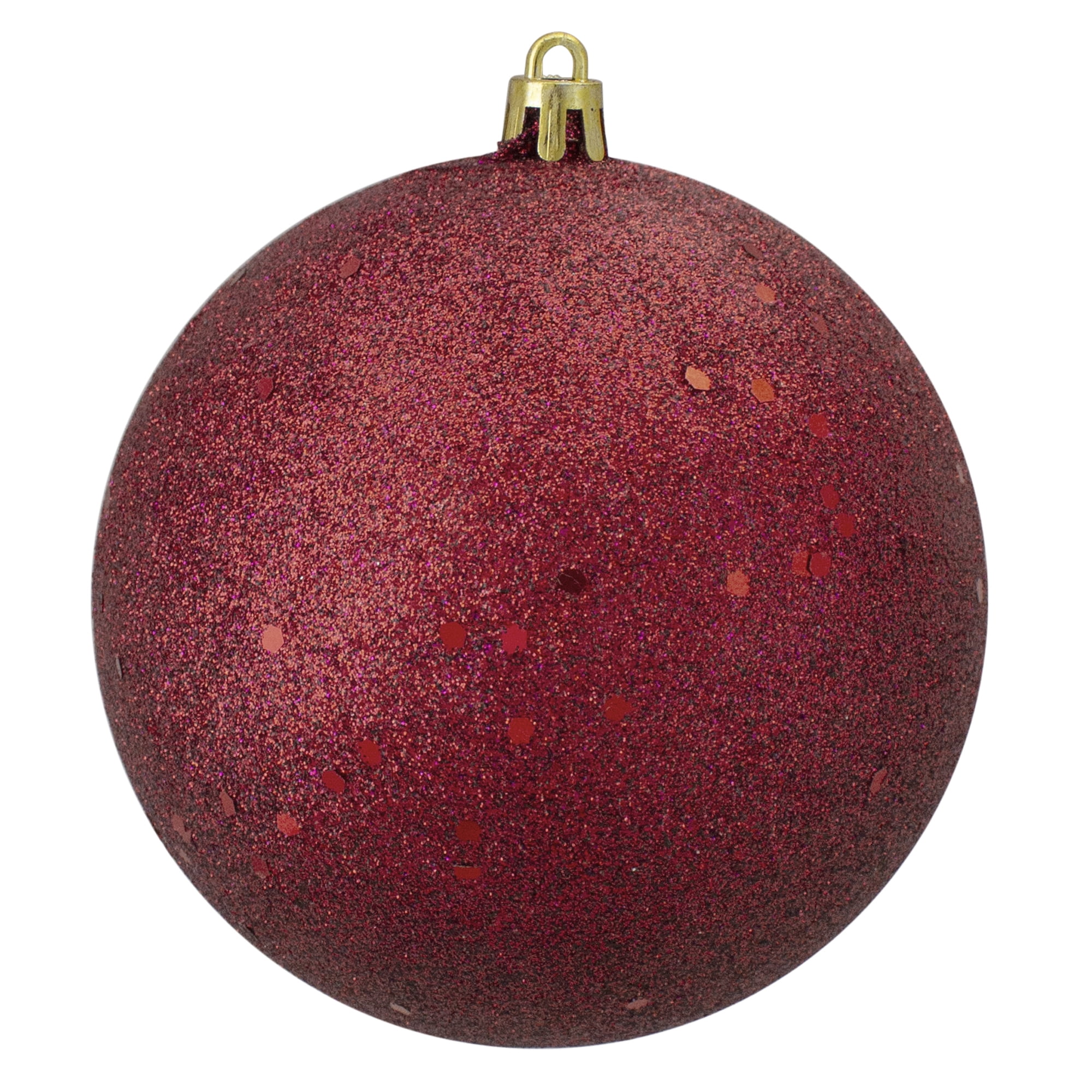 Burgundy Red Holographic Glitter Shatterproof Christmas Ball Ornament 4" (100mm)