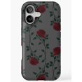 Burgundy Red Roses and Green Vines Tough Phone Case for Apple iPhone ...