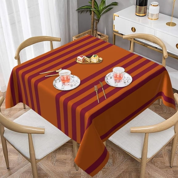 Burgundy Red and Burnt Orange Soft Tablecloth Square Dinng Table Covers for Kitchen & Table Linens 60" x 60"