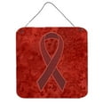 thumbnail image 1 of Burgundy Ribbon for Multiple Myeloma Cancer Awareness Aluminium Metal Wall or Door Hanging Prints, 6 x 6 In., 1 of 1
