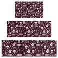 thumbnail image 1 of Burgundy Rock Skull Pattern Kitchen Rugs Sets Of 3,Kitchen Runner Rugs Non Skid Washable,Decorative Kitchen Floor Mats for Kitchen,Sink,Laundry,17"x30"+ 17"x47" + 17"x59", 1 of 6