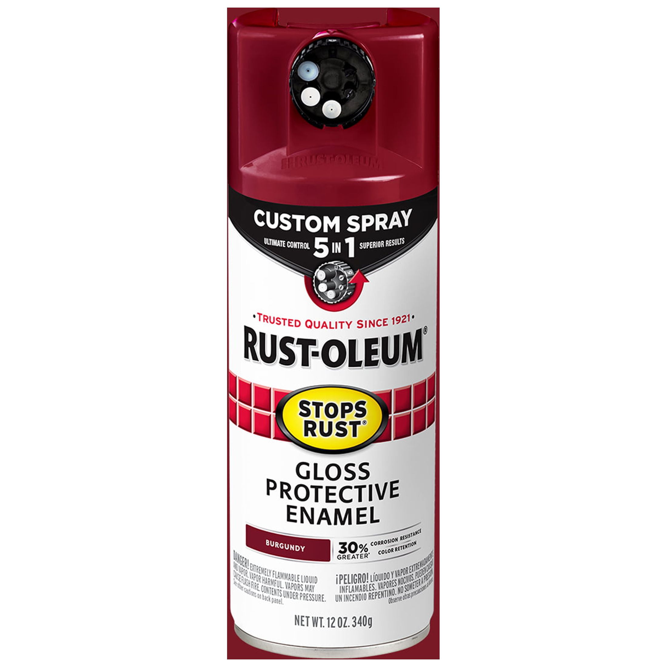 Burgundy, RustOleum Stops Rust Custom Spray 5 in 1 Gloss Spray Paint