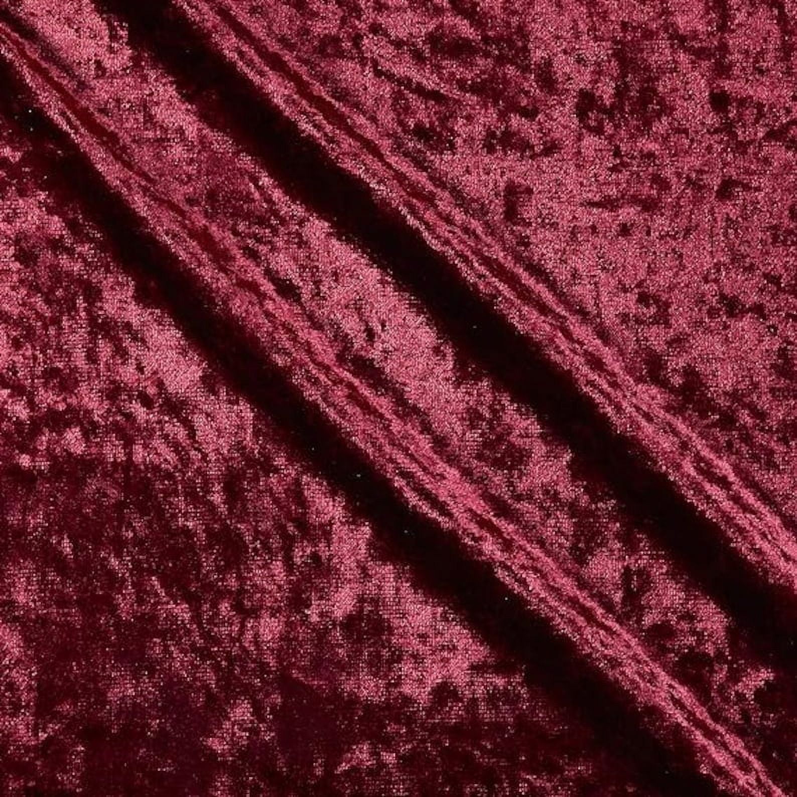 Burgundy Shadow Shiny Crushed Velvet Fabric Cut by The Yard, 72 Inch